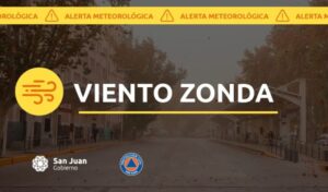 La Dirección de Protección Civil emitió una alerta amarilla por la presencia de viento Zonda durante la tarde y noche del miércoles 30 de julio en varias zonas de la provincia. Se esperan ráfagas de hasta 75 km/h en departamentos como Calingasta, Pocito, Rivadavia, Sarmiento, Ullúm y Zonda.