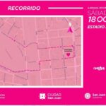 El Ministerio de Turismo, Cultura y Deporte, junto a la Municipalidad de la Ciudad de San Juan, informaron que este sábado 18 de octubre se realizarán cortes y desvíos de tránsito entre las 8:00 y las 14:00 horas por la maratón solidaria “Juntas contra el cáncer de mama”. El evento es organizado por la Fundación Sanatorio Argentino con el acompañamiento del Gobierno provincial.