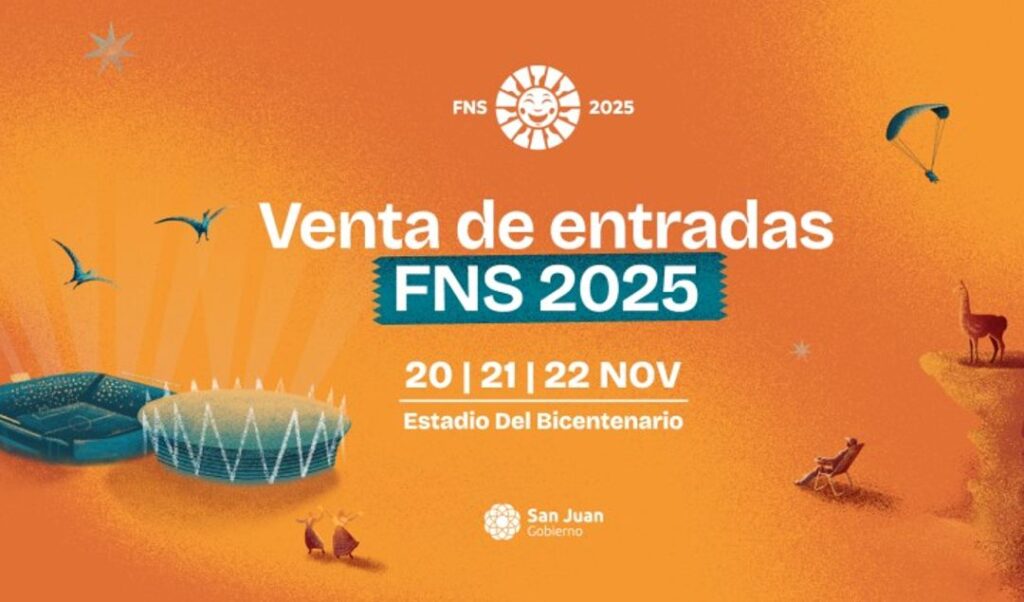 El Gobierno de San Juan anunció que este jueves 16 de octubre, desde las 13 horas, comenzó la venta virtual de entradas para la Fiesta Nacional del Sol 2025 “San Juan, Mi Tierra Querida”, a través del sitio Autoentrada. Los precios varían entre $10.000 y $35.000, según la ubicación, mientras que el acceso general a la feria y al show del velódromo tendrá un valor de $5.000.