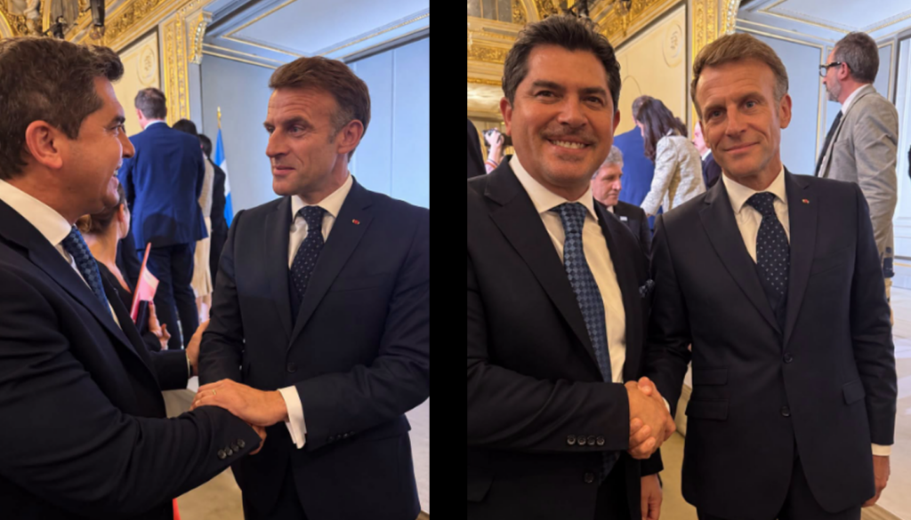 El gobernador de San Juan, Marcelo Orrego, mantuvo un encuentro con el presidente de Francia, Emmanuel Macron, en el marco de las actividades de Argentina Week, una iniciativa destinada a fortalecer los vínculos institucionales, comerciales y de inversión entre ambos países.